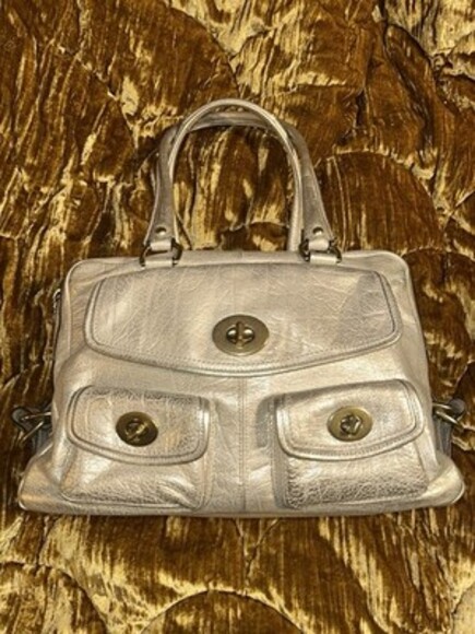 COACH Legacy Peyton Bleecker Street Satchel Bag  Metallic Gold - Picture 1 of 16